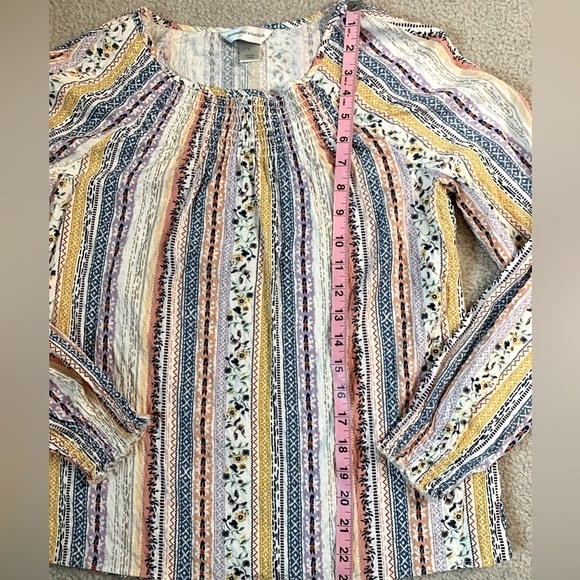 christopher & banks Women Boho Long Sleeve Floral Top Size Small - Picture 7 of 8